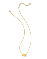 Elisa Gold Short Pendant Necklace in Citrus Kyocera Opal
