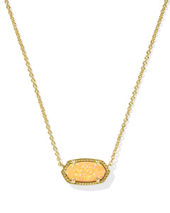Elisa Gold Short Pendant Necklace in Citrus Kyocera Opal