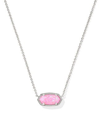 Add a touch of timeless elegance with the Elisa Rhodium Pendant Necklace in Carnation Kyocera Opal. A delicate, dainty piece perfect for any outfit or occasion.