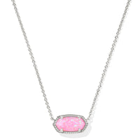 Add a touch of timeless elegance with the Elisa Rhodium Pendant Necklace in Carnation Kyocera Opal. A delicate, dainty piece perfect for any outfit or occasion.