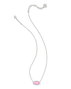 Add a touch of timeless elegance with the Elisa Rhodium Pendant Necklace in Carnation Kyocera Opal. A delicate, dainty piece perfect for any outfit or occasion.