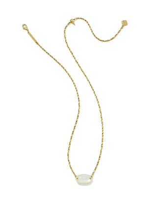 Elisa Riveted Gold Pendant Necklace in  Ivory Mother of Pearl