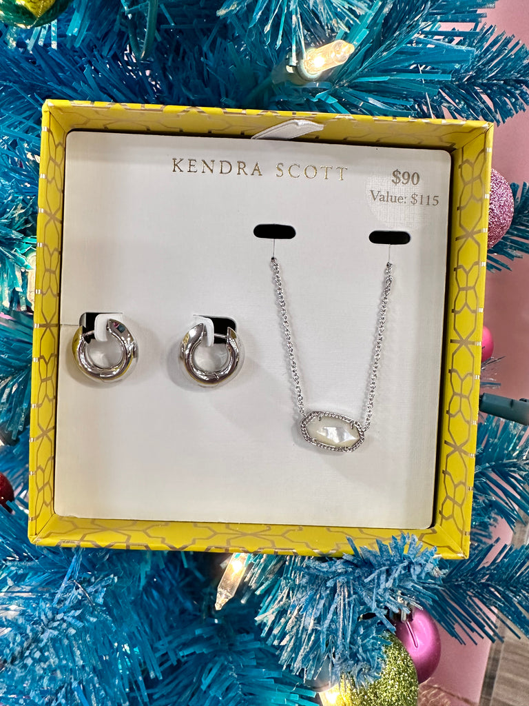 Kendra Scott |Elisa and Mikki Silver Gift Set in Ivory Mother-of