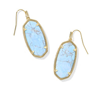 Elle Gold Earrings in Variegated Light Blue