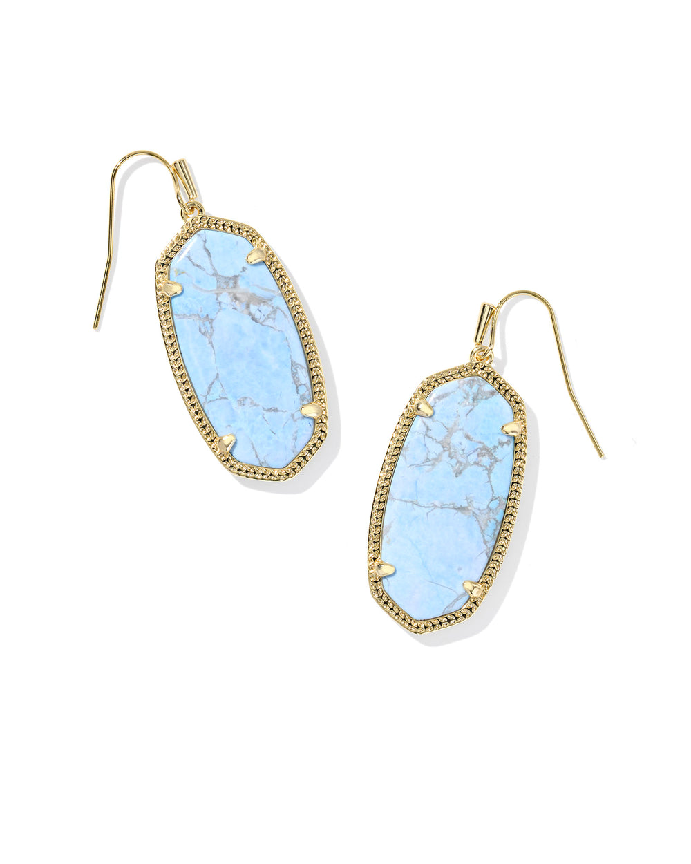 Elle Gold Earrings in Variegated Light Blue