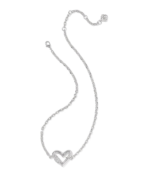 Kendra Scott 
Emery Heart Silver Short Pendant Necklace