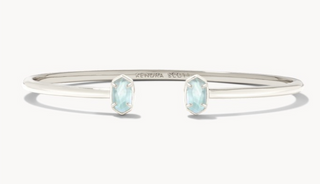 Emilie Cuff Bracelet Silver in Light Blue Illusion