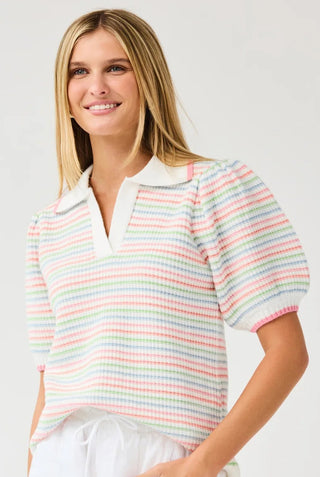 The Emma Sweater makes everyday style feel a little more special. With a collared neckline featuring contrast trim, puff sleeves, and a straight fit, it’s comfortable, easy to wear, and full of personality. Pair it with your favorite jeans or skirt for an effortless, put-together look.

