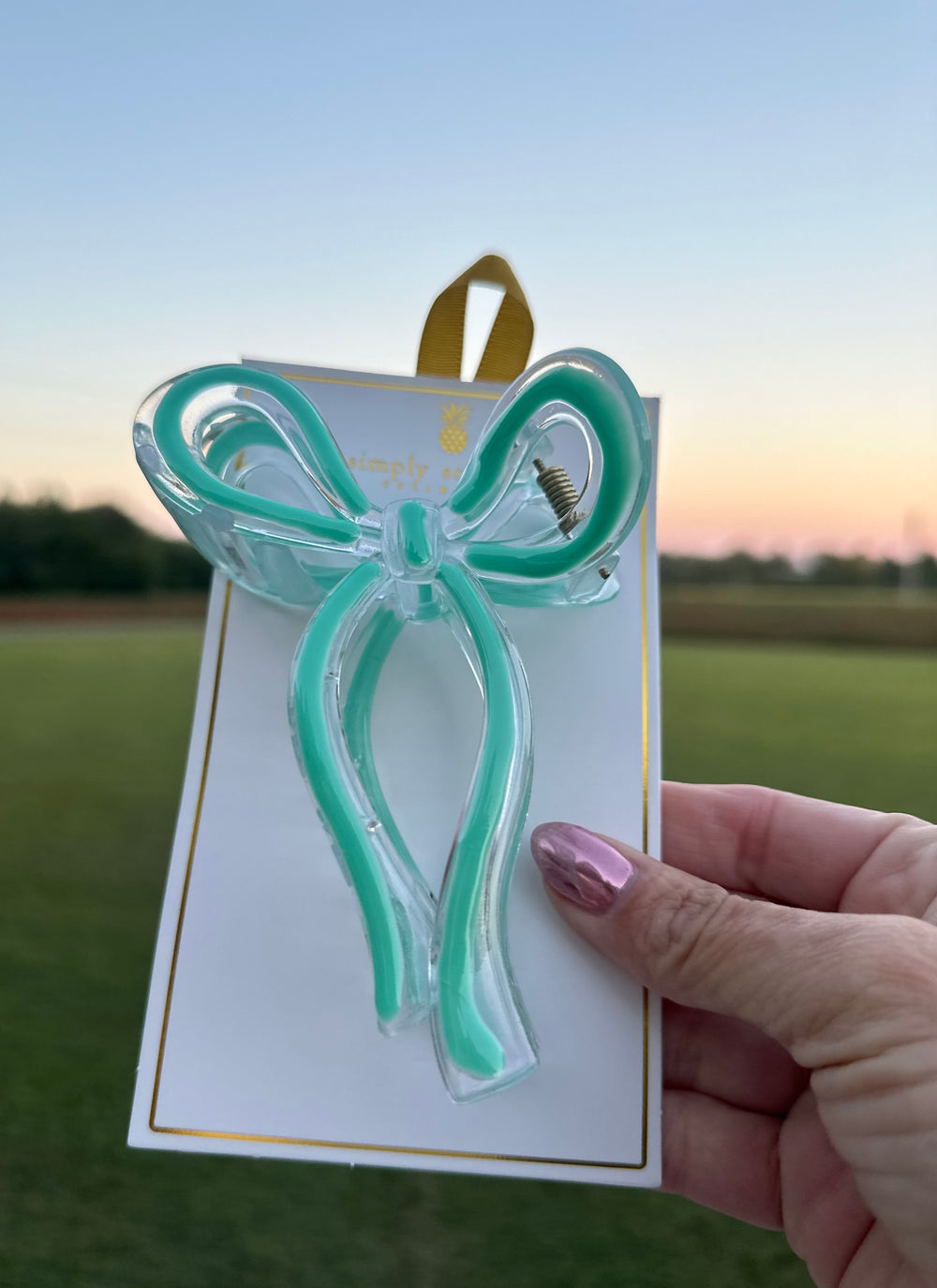 Bow Hair Clip (Duo ) - Bow Teal