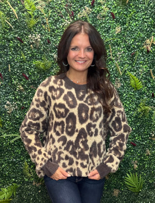 Fuzzy Leopard Sweater