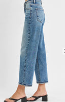 High Rise Crop Boyfriend Cuffed Jeans
