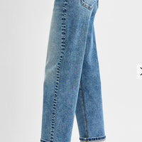 High Rise Crop Boyfriend Cuffed Jeans