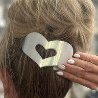 Mother of Pearl Heart Flat Clip