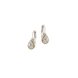 F5021-AF00 Beijos Collection - CZ Pear Shape Bezel Set Earrings Cubic Zirconia