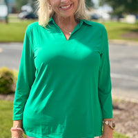 Lulu-B 3/4 Collar Top - EMRL