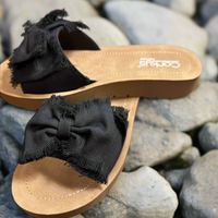 Spray Tan Sandal - Black Canvas