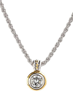 K5019-AF05 - 8MM - Beijos Collection - Bezel CZ Pendant Necklace