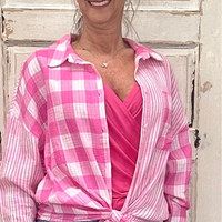 Jameson Button Down - Pink Plaid