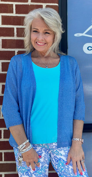 Textured Cardigan - Periwinkle (BPW)
