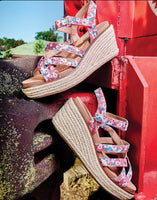 All Nighter Wedge - Red Mini Floral
