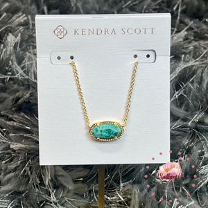 Elisa Necklace Gold Sea Green Chrysocolla