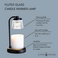 Fluted Glass Black Candle Warmer Lamp
