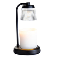 Fluted Glass Black Candle Warmer Lamp
