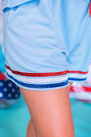 Light Blue Patriotic Shorts
