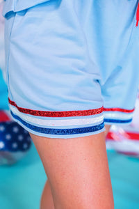 Light Blue Patriotic Shorts