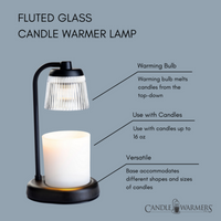 Enjoy the cozy glow and beautiful scent of your favorite candle—without the flame! Our Fluted Glass Candle Warmer Lamp uses top-down warming technology to gently melt the candle from above, releasing fragrance quickly, cleanly, and safely. The elegant fluted glass shade adds a sophisticated touch to any space, while the clear design allows light and warmth to shine through beautifully.

Perfect for creating ambiance without the worry of open flames, soot, or toxins—just pure, instant fragrance.