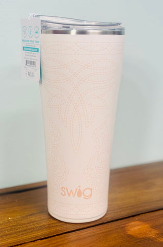 Tumbler 32oz - Saddle Stitch Cream