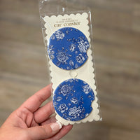 Two Pack Car Coaster - Rose Blue