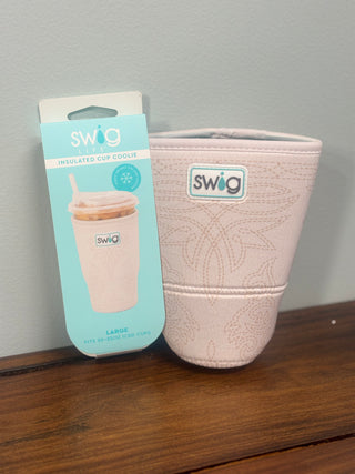 Iced Cup Coolie (Large) - Saddle Stitch Cream
