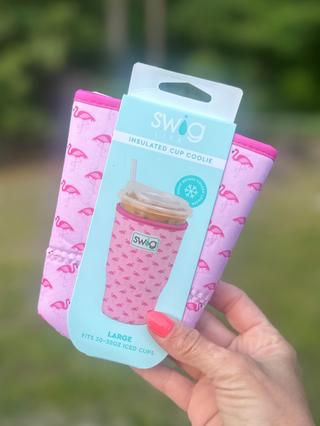 Iced Cup Coolie (Large) - Flamingos
