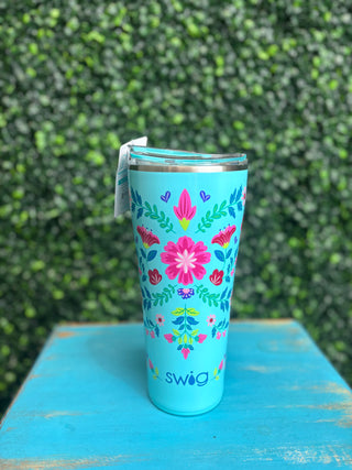 Tumbler 32oz - Flora Azul