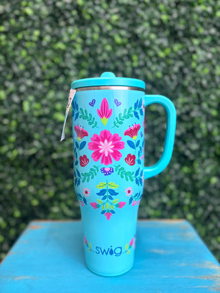 Mega Mug 40oz - Flora Azul