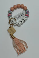 Silicone Beaded Bracelet Key Chain - Teacher
