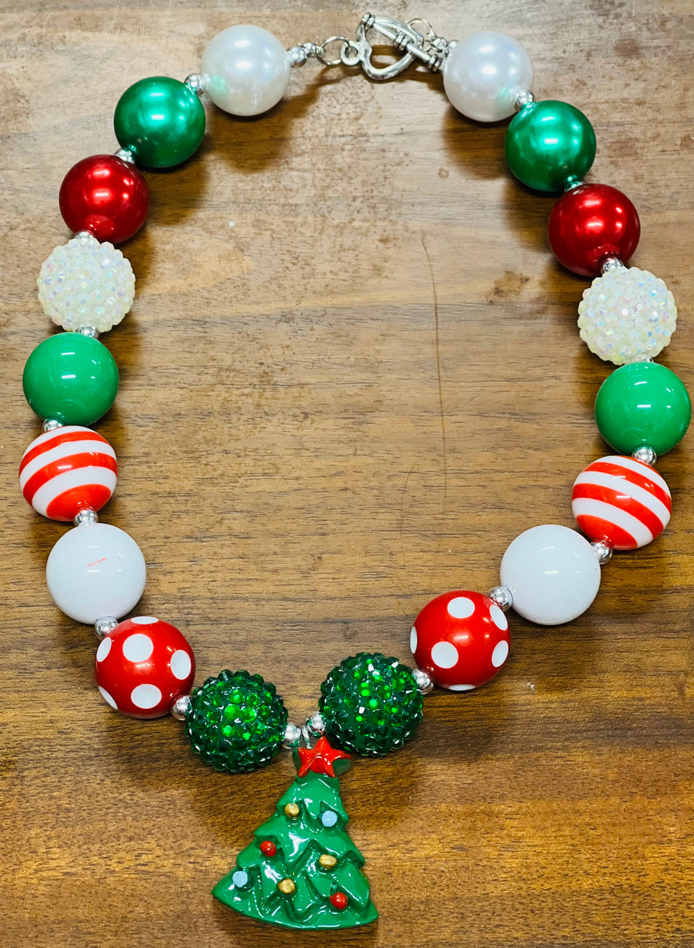 Christmas Tree Chunky Bead Necklace