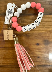 Silicone Beaded Bracelet Key Chain-Strong