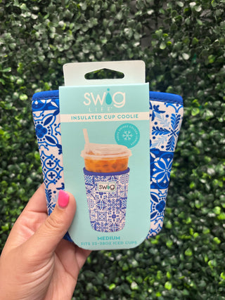 Iced Cup Coolie (Medium) - Indigo Tiles
