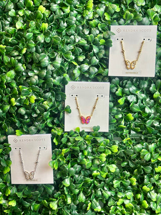 Cailey Butterfly Gold Necklace in Ivory Mother of Pearl