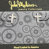 M5580-R000 Small Cross Post Earring - Rhodium