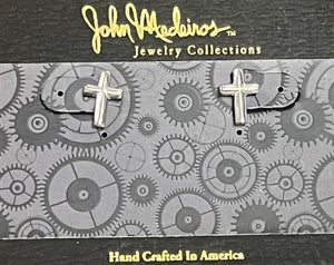 M5580-R000 Small Cross Post Earring - Rhodium