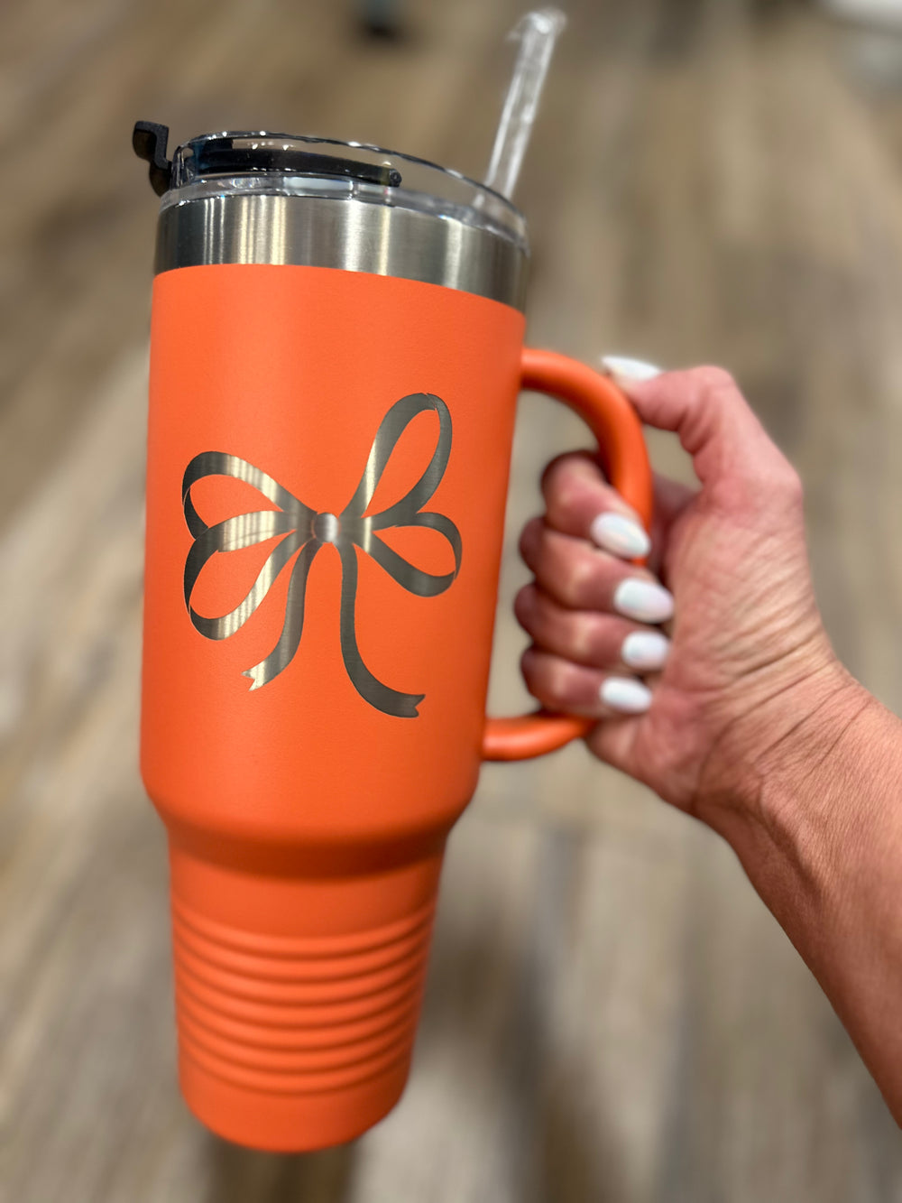 Coral Darling Bow 40oz Tumbler