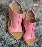 Carley Wedge - Light Pink Metallic
