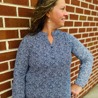 Long Sleeve Top - Wild About Blue