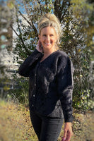 Marisol Fuzzy Cardigan -Black
