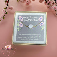 Congratulations on your Graduation Gold White Stone Necklace