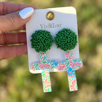 Sadie Acrylic Earrings - Cross