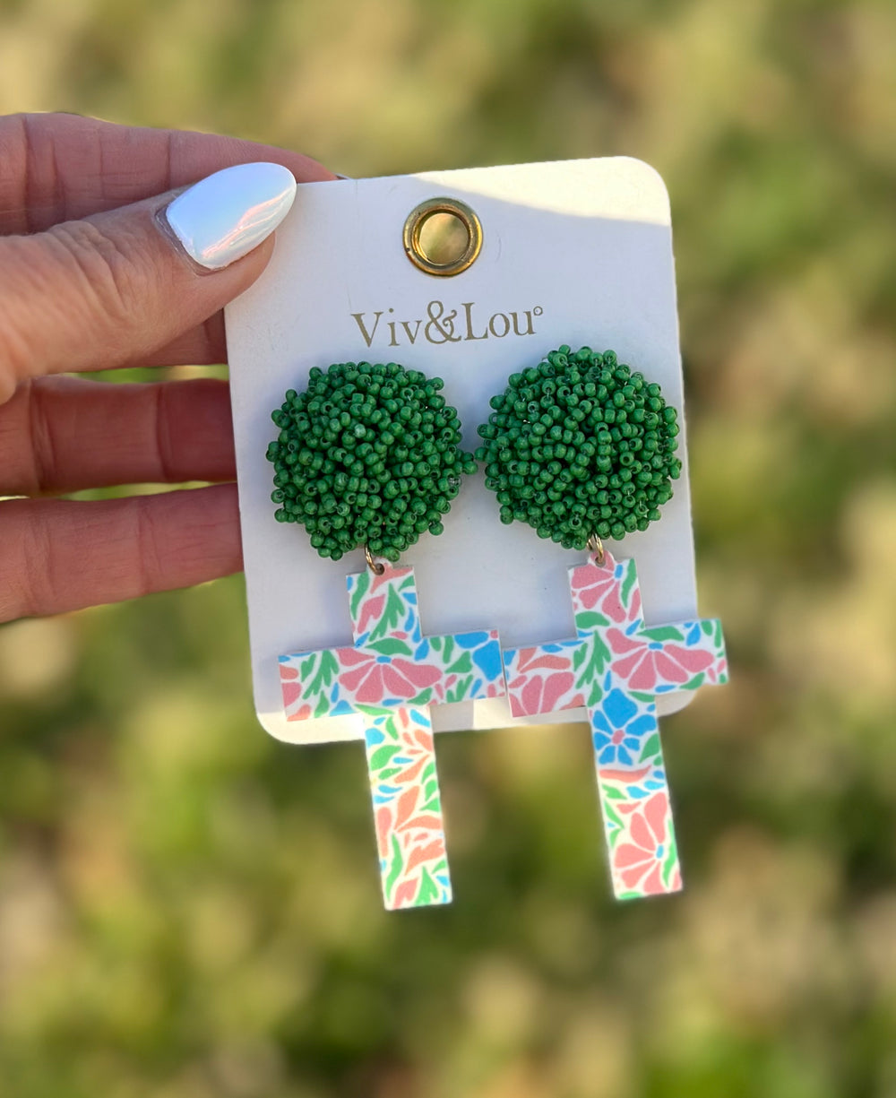 Sadie Acrylic Earrings - Cross